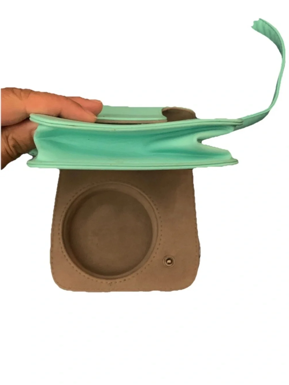 For Fujifilm Instax Mini 12 Case Light Blue/Green Leather Cover